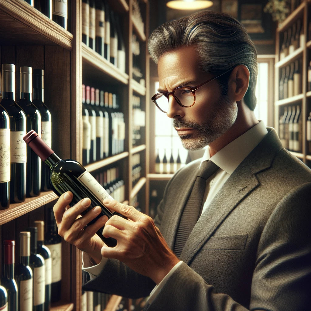 photo d'un consommateur qui s'interroge sur le vin sans alcool