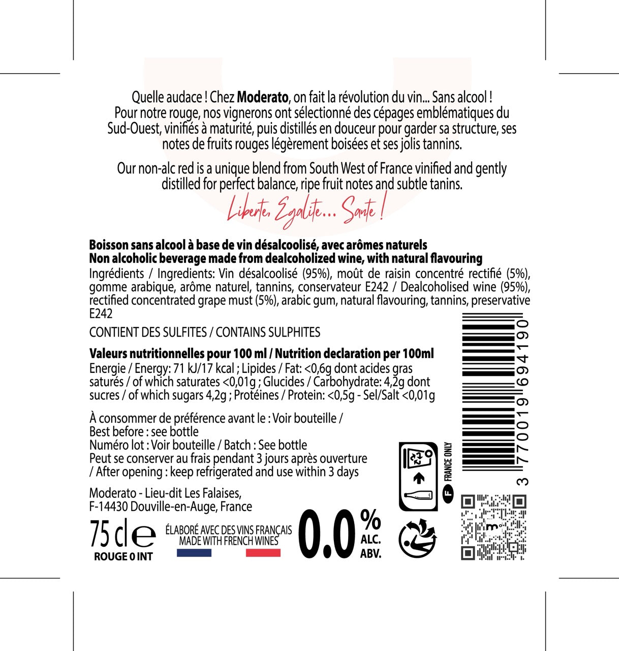 Alcohol-free red wine - Cabernet & Merlot - Original Cuvée 